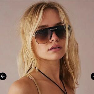 FREE PEOPLE Dylan Aviator‎ Sunnies / Sunglasses 2 PAIR 😎Black